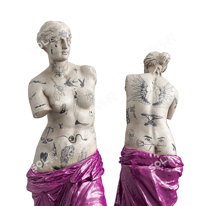 Venus Tattoo Modern Art Sculpture 3D model image 1