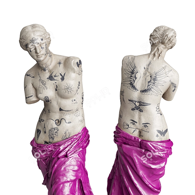 Venus Tattoo Modern Art Sculpture 3D model image 3