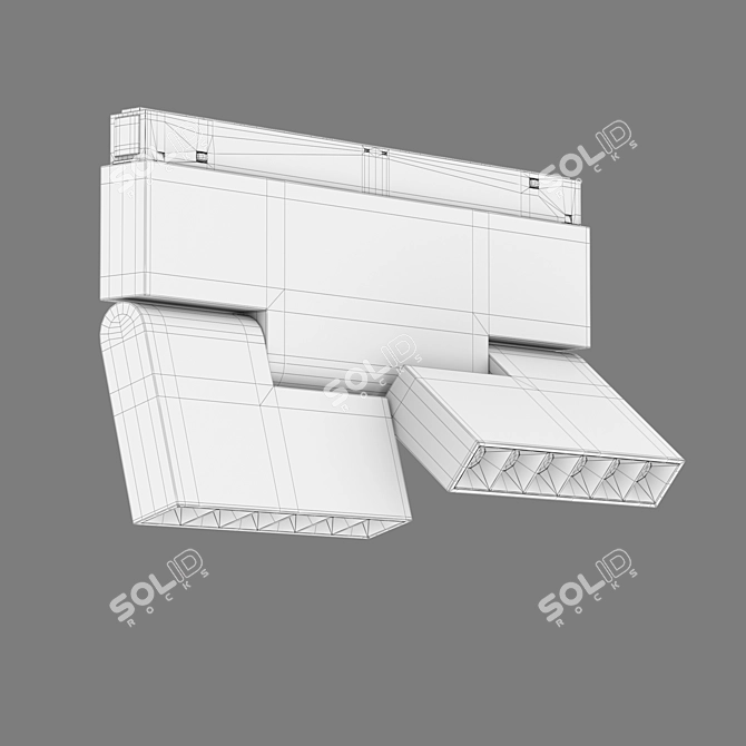 Mobi Slim Magnetic Track Light 3D model image 2