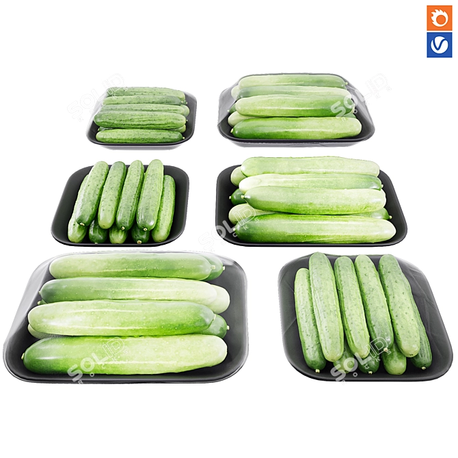 Versatile Cucumber Kitchen Decor 3D model image 1