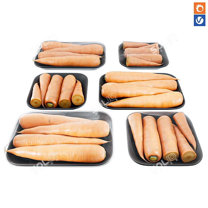 Versatile Carrot Texture Set 3D model image 1