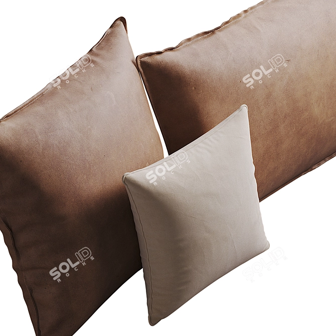 Luxury Leather Cushion Set 3D model image 3