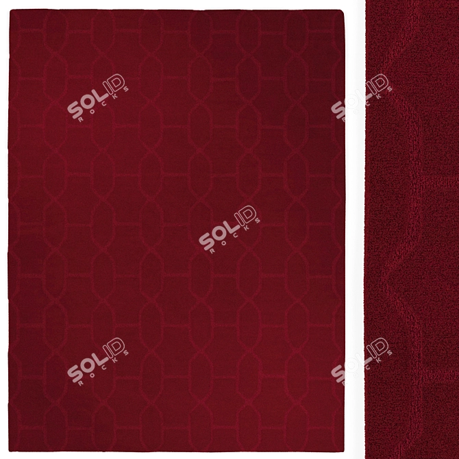 Geometric Jacquard Clessidra Rug 3D model image 1