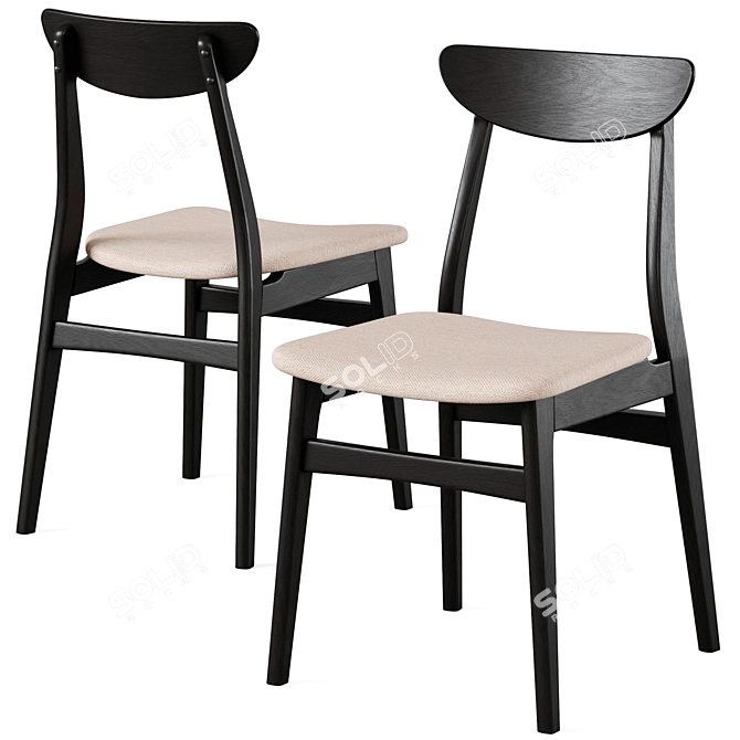 Elegant Hill Dining Table and Rodham Chair 3D model image 2