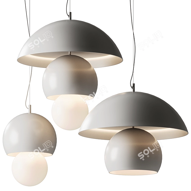 ***Aluminum Triluna LED Pendant Lamp*** 3D model image 2
