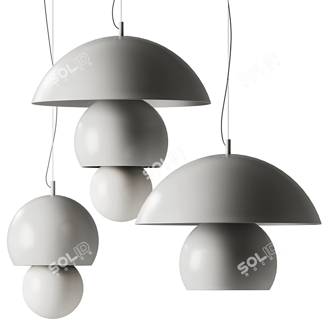 ***Aluminum Triluna LED Pendant Lamp*** 3D model image 3