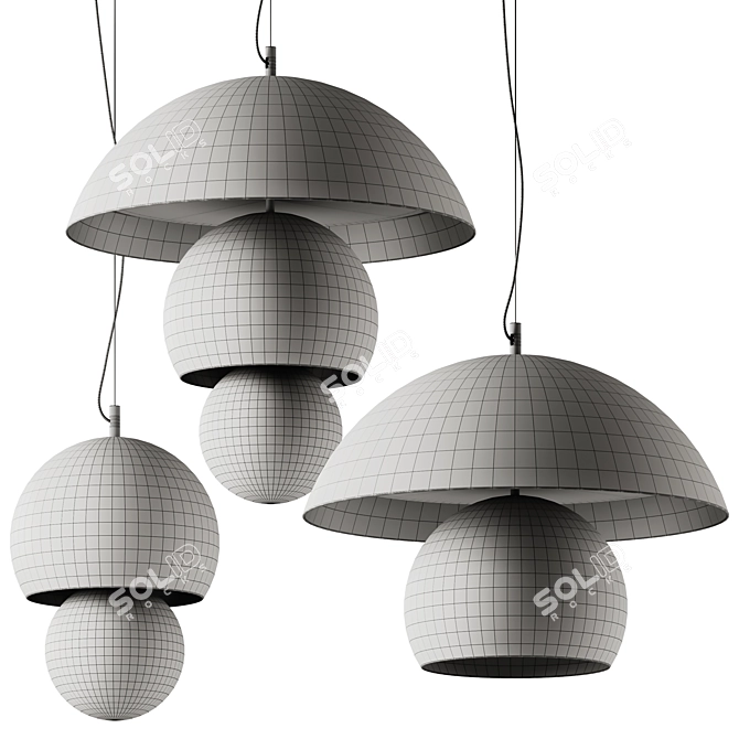 ***Aluminum Triluna LED Pendant Lamp*** 3D model image 5
