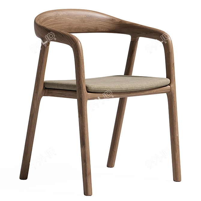 Sleek Nordic Dining Chair 3D model image 1