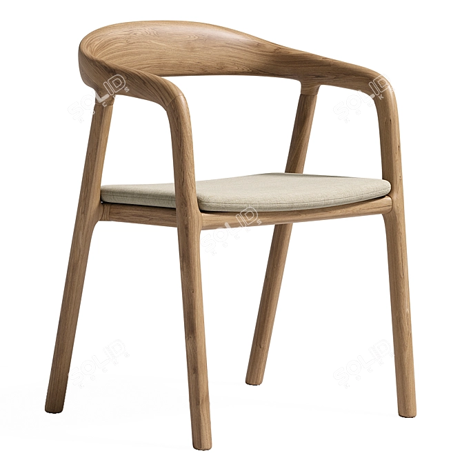 Sleek Nordic Dining Chair 3D model image 2