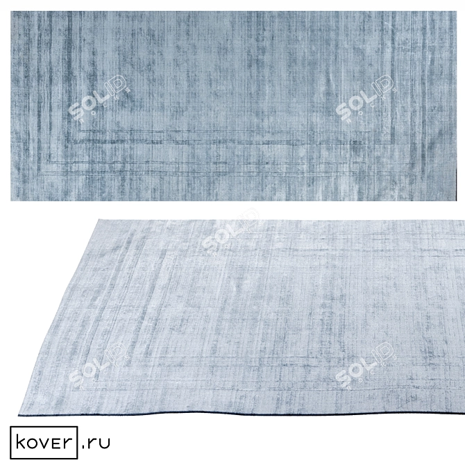 Luxury ORLAND Sky-Blue Geometric Rug 3D model image 1