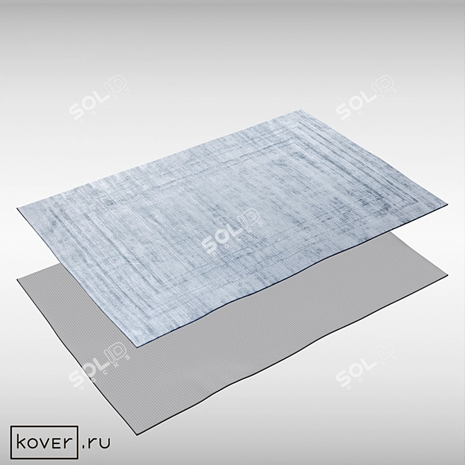 Luxury ORLAND Sky-Blue Geometric Rug 3D model image 2