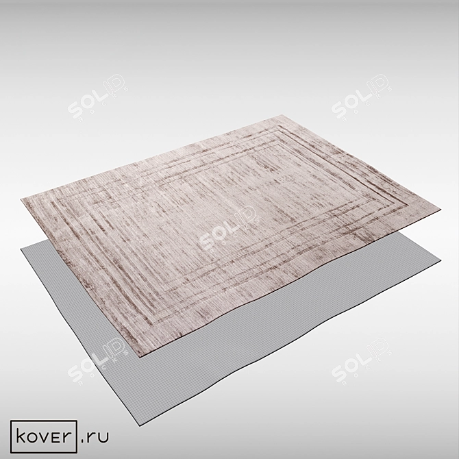 Modern Geometric Art Silk Carpet 3D model image 2