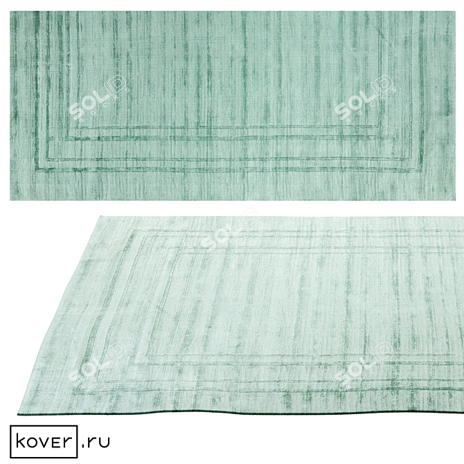 Modern Art Silk Geometric Rug 3D model image 1