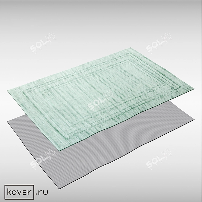 Modern Art Silk Geometric Rug 3D model image 2