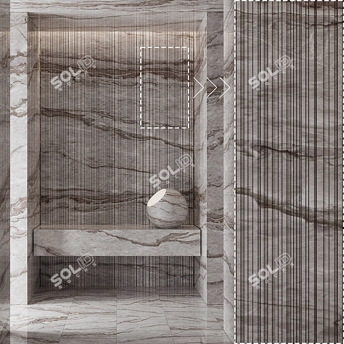 Corona Marble Stone Panels Texture 3D model image 3