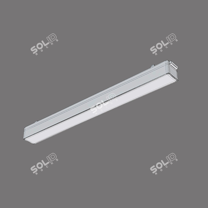 Flat Magnetic LED Track Light 3D model image 2