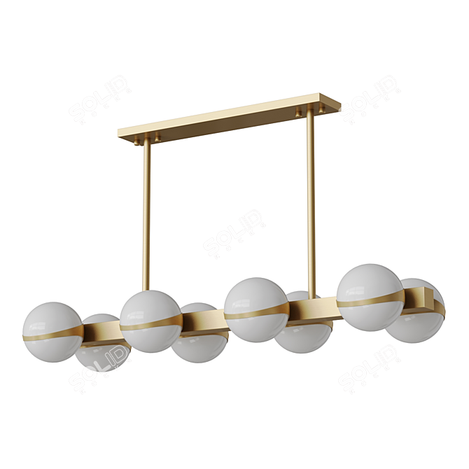 Kaira Long 8 Glass Metal Lamp 3D model image 1