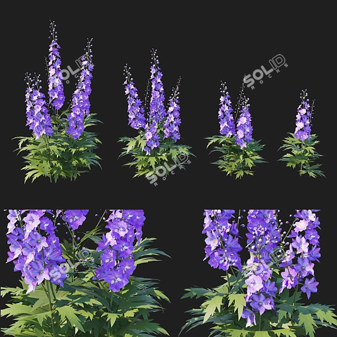  Elegant Floral 3D Model Kit 3D model image 1