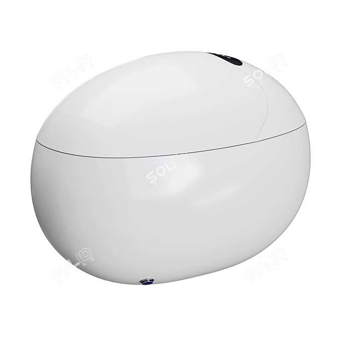 Egg-Shaped Smart Toilet w/ Remote 3D model image 2