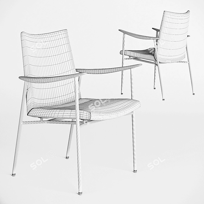 Elegant Rivage Lounge Chair 3D model image 4