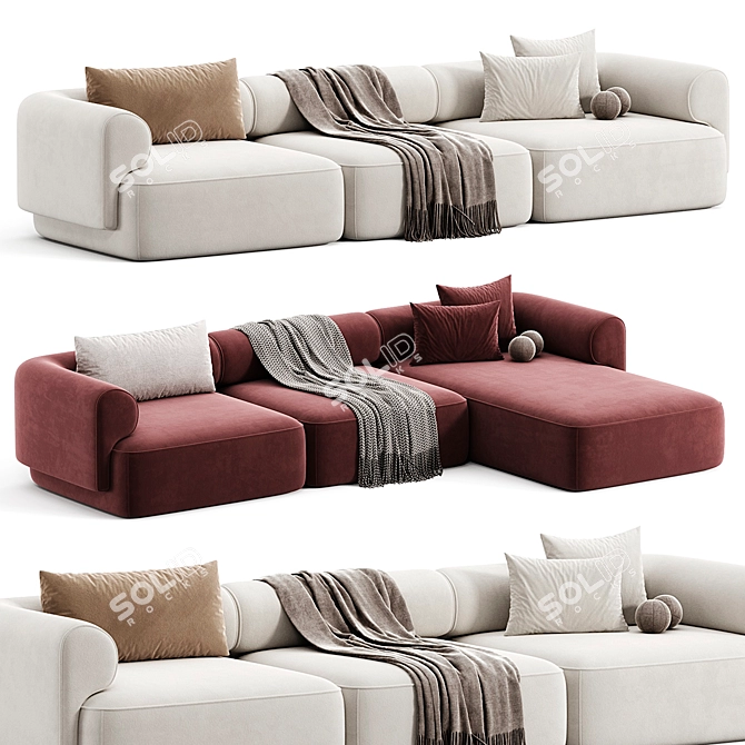 Elegant Melody Sectionals Sofa in Luxury - 2015 3D model image 1