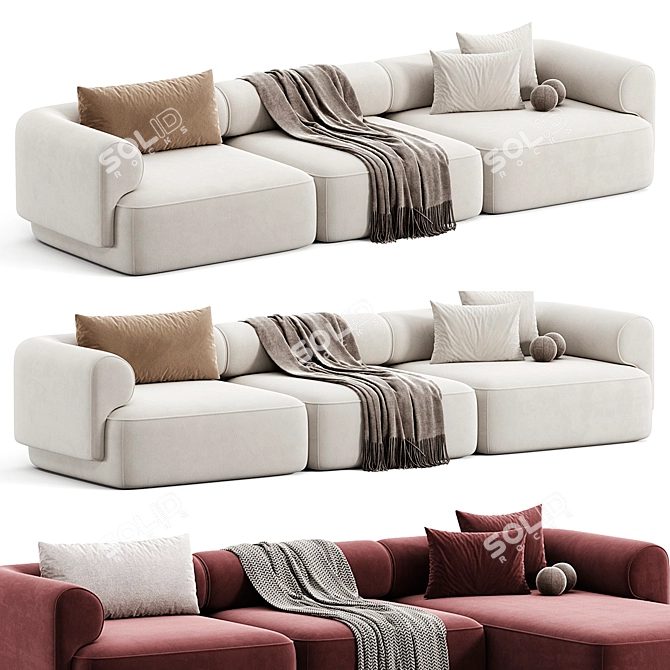 Elegant Melody Sectionals Sofa in Luxury - 2015 3D model image 2