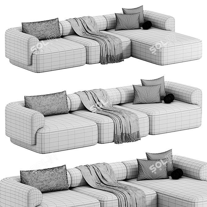 Elegant Melody Sectionals Sofa in Luxury - 2015 3D model image 11