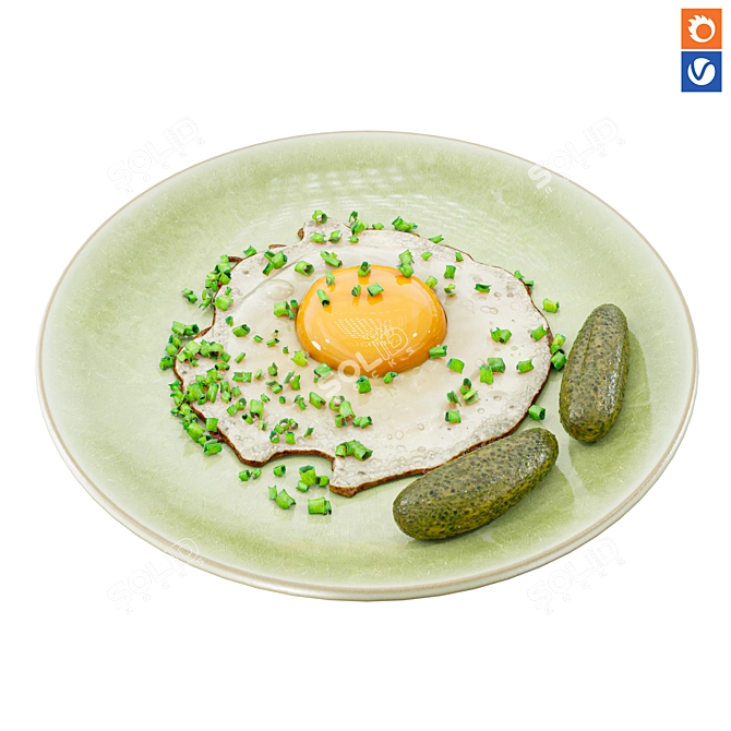 Versatile Egg Plate Set - Kitchen Essential 3D model image 1