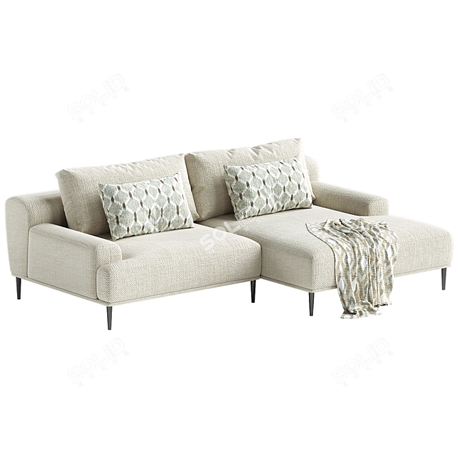 Modern Albi Right Corner Sofa 3D model image 3