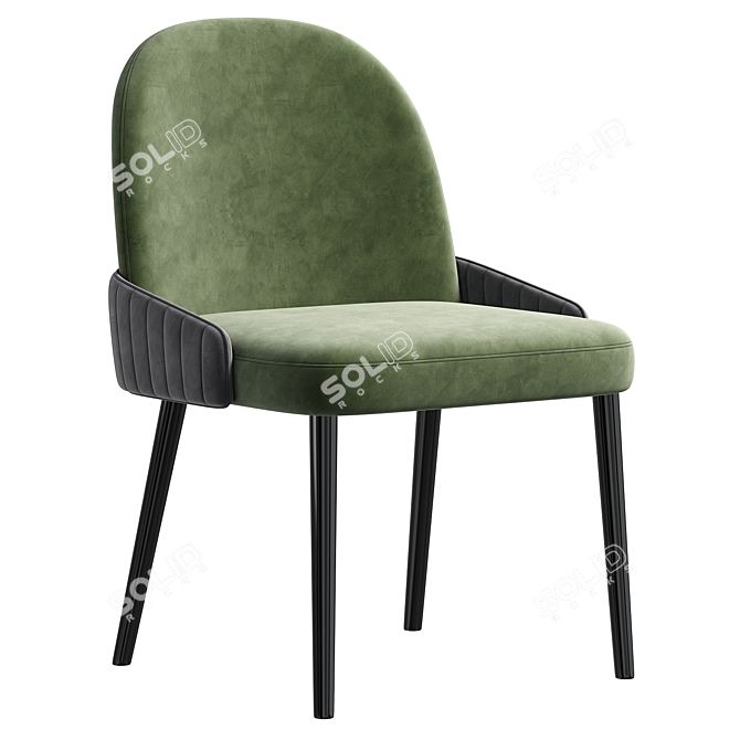 Elegant Leather Swivel Office Chair 3D model image 2