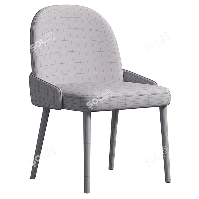 Elegant Leather Swivel Office Chair 3D model image 4