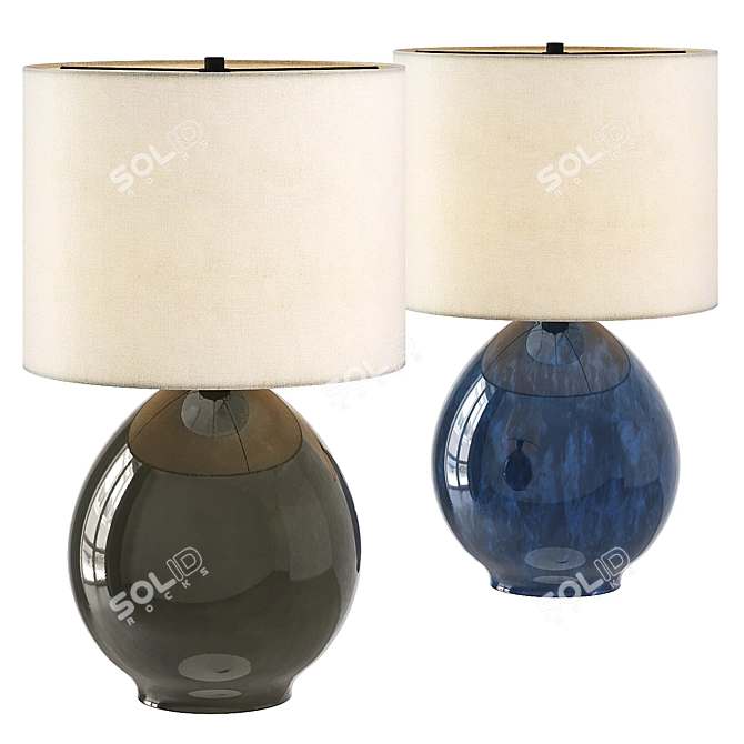 Jordan Ceramic Table Lamp, Elegant Lighting 3D model image 1