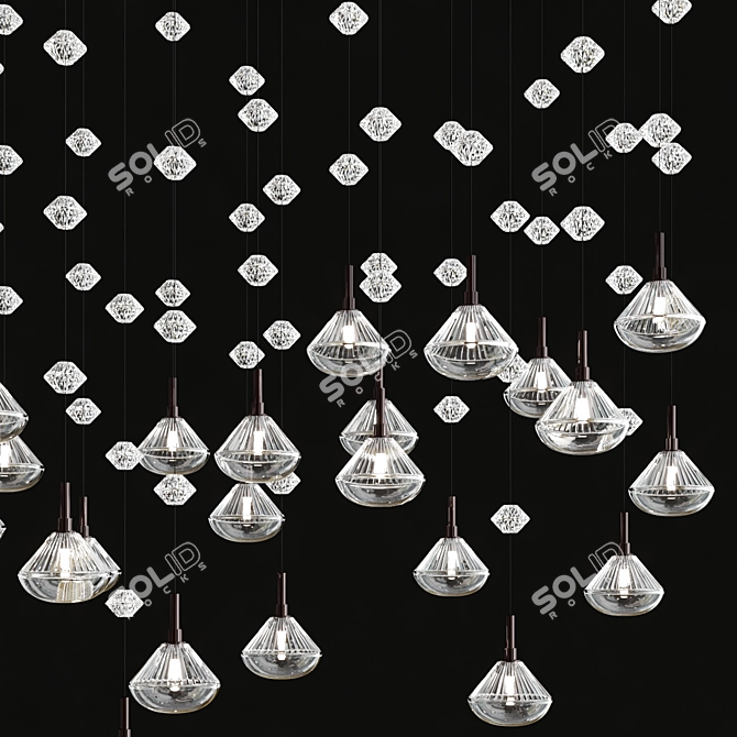 Stellar Dust LED Crystal Lamp 3D model image 3