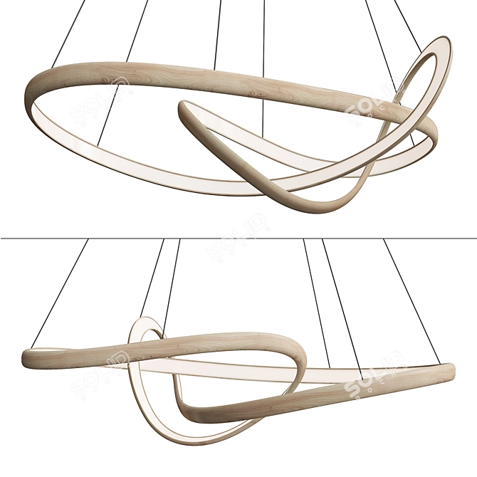 Sculptural Modern Chandelier Artistry 3D model image 2