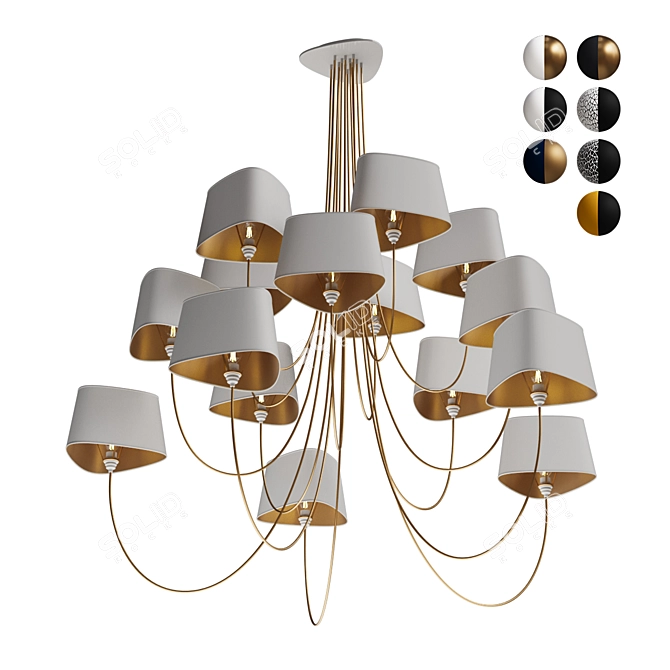 Modern Nuage 15 Pendant Light 3D model image 1