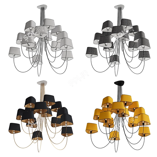 Modern Nuage 15 Pendant Light 3D model image 8