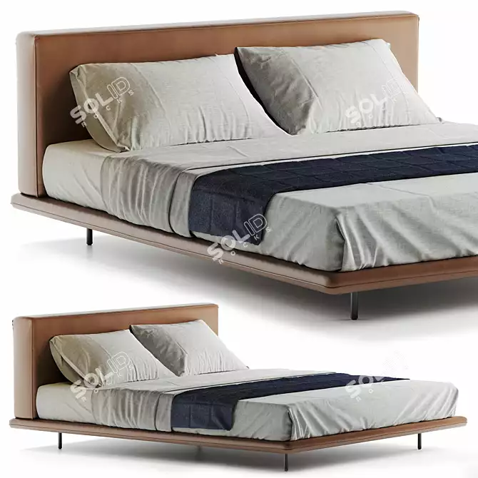 Sleek Minotti Bed Scene Pack 3D model image 1