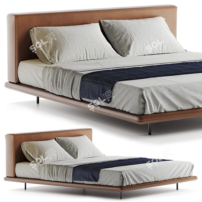 Sleek Minotti Bed Scene Pack 3D model image 7