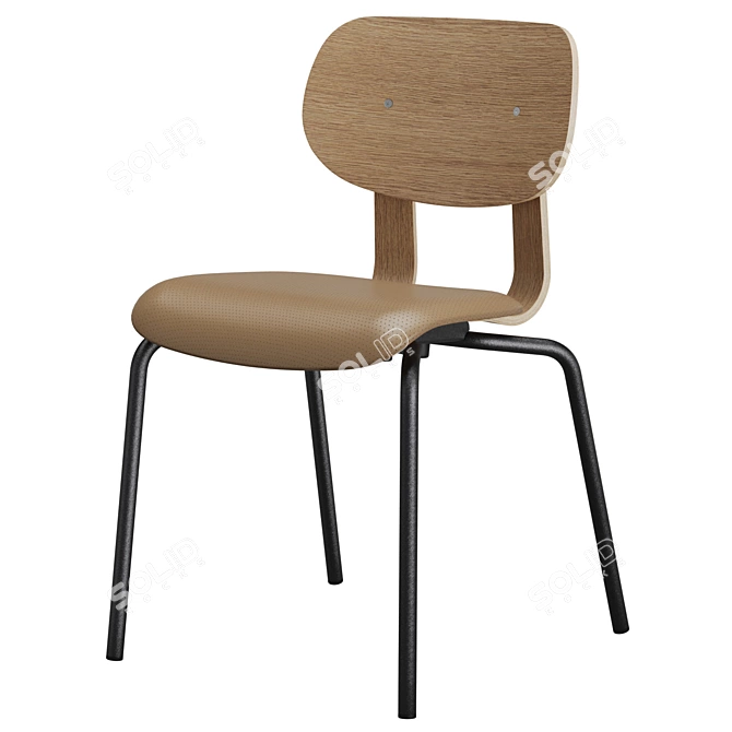 Modern Upholstered Stackable HD Chair 3D model image 2