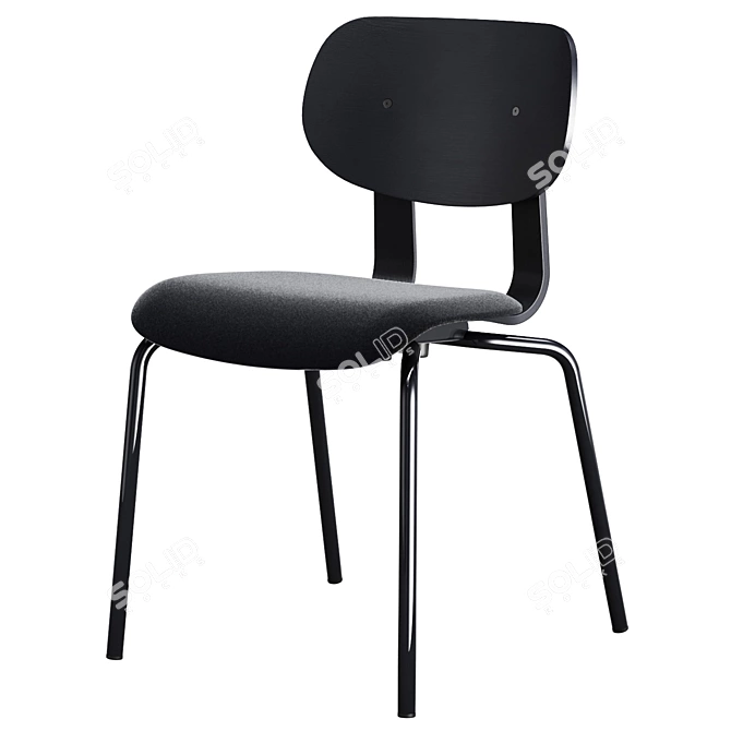 Modern Upholstered Stackable HD Chair 3D model image 3