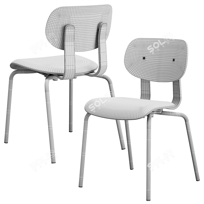 Modern Upholstered Stackable HD Chair 3D model image 7