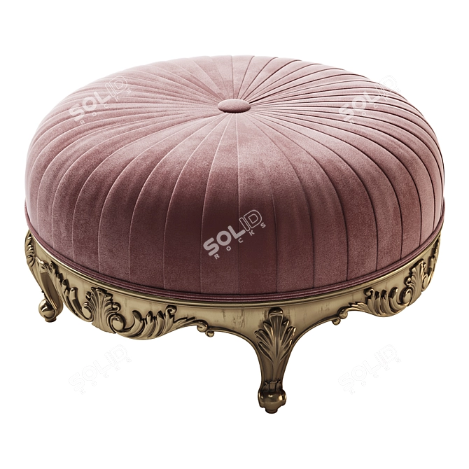 Elegant Light Round Ottoman 3D model image 4