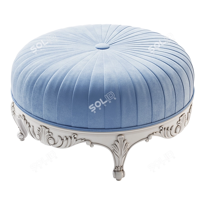 Elegant Light Round Ottoman 3D model image 5