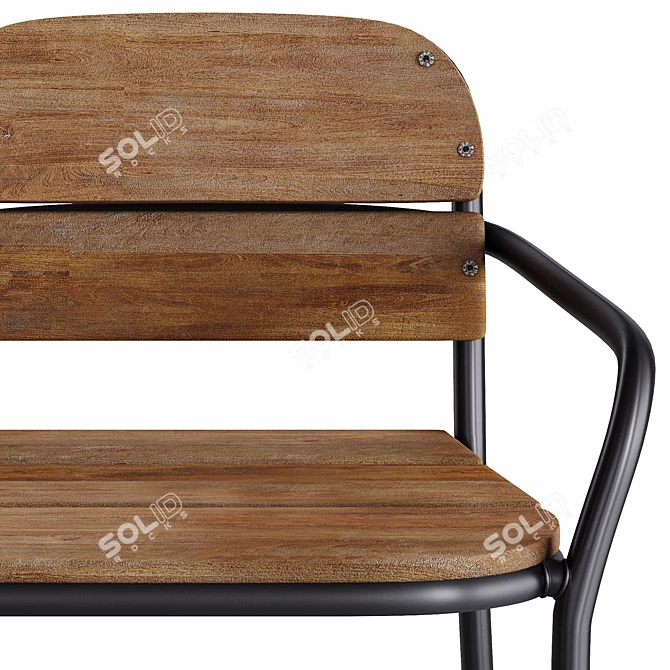 Modern Rustic Algueret Stool Elegance 3D model image 7