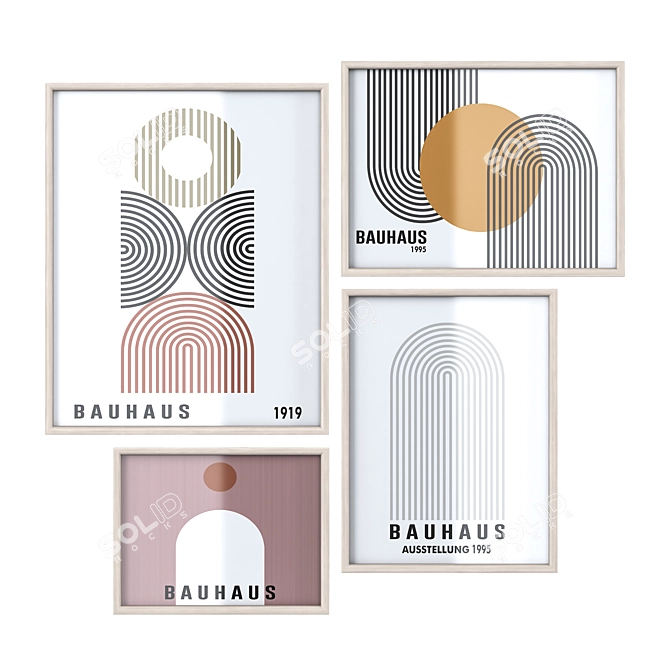 Bauhaus 4K Texture Frames 3D model image 2