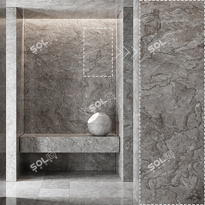 High Detail Marble Stone Material 3D model image 1