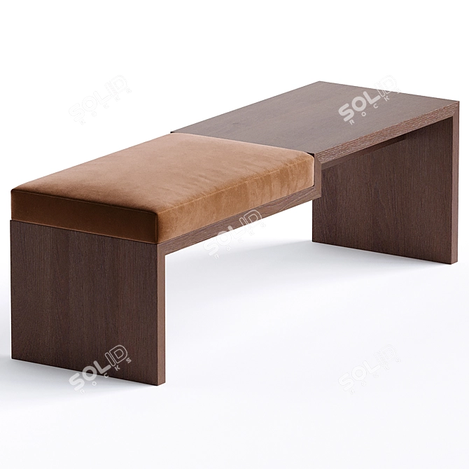 Sleek Contemporary Bench Seating 3D model image 2