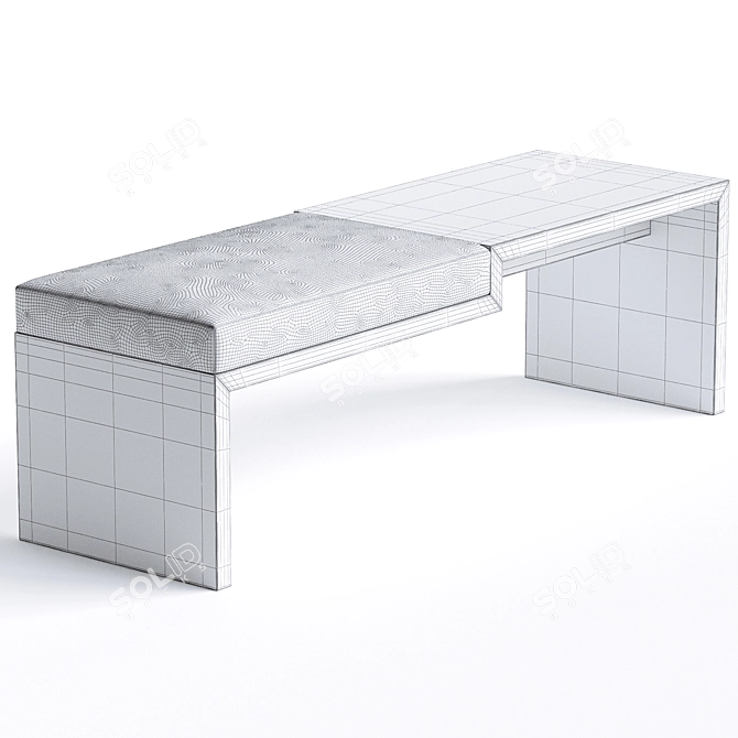 Sleek Contemporary Bench Seating 3D model image 3