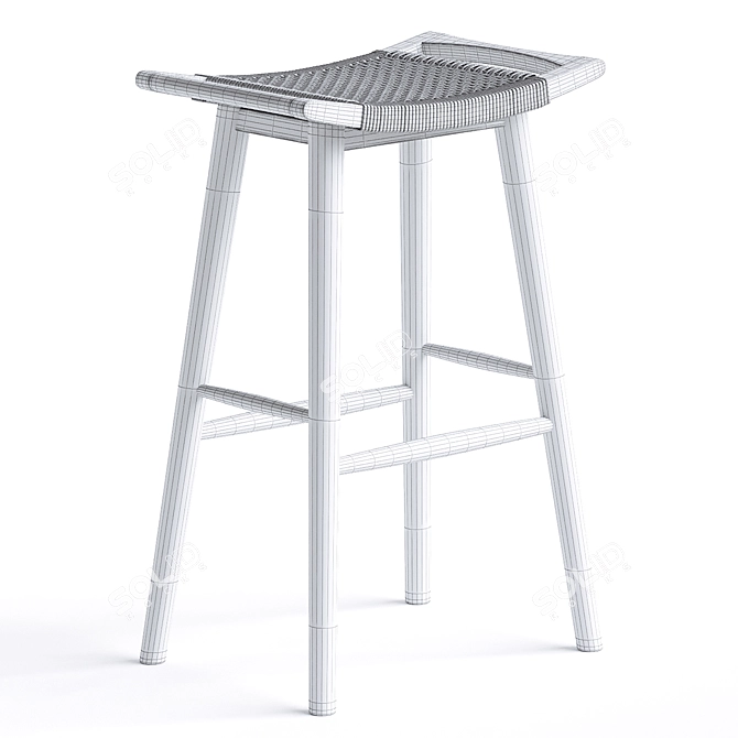 Atoka Acacia Wood Patio Bar Stool 3D model image 5