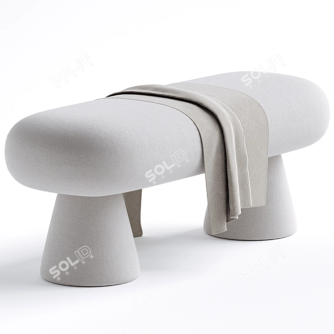 Sleek Long Bench Homary 3D model image 2